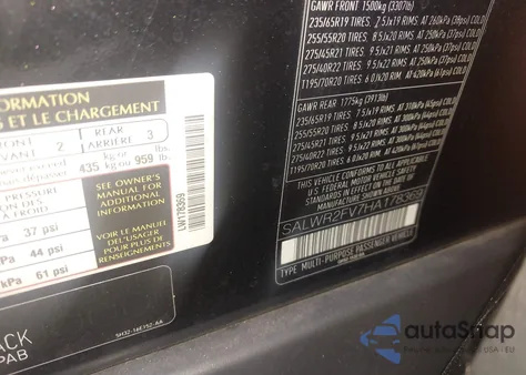 2017 Land Rover Range Rover Sport 3.0L V6 Supercharged Hse из США, поврежденный, VIN SALWR2FV7HA178369